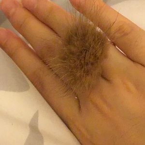 Caramel Pom Pom Width Adjustable Ring